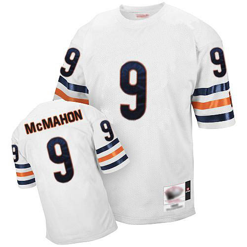 Chicago Bears Authentic White Men Jim McMahon Road Jersey NFL Football #9 Throwback->nfl t-shirts->Sports Accessory